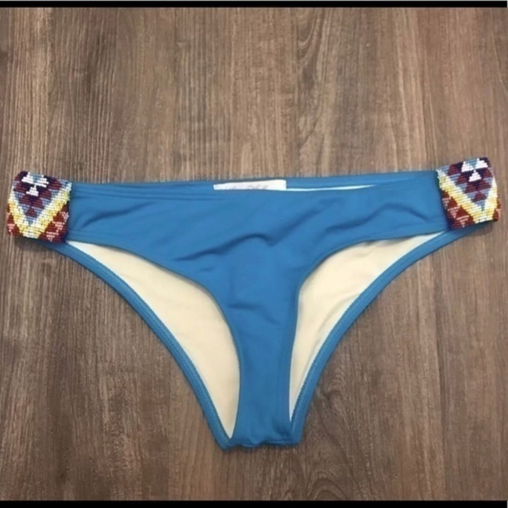 Mara Hoffman‎ BLUE Beaded Bikini Bottom small